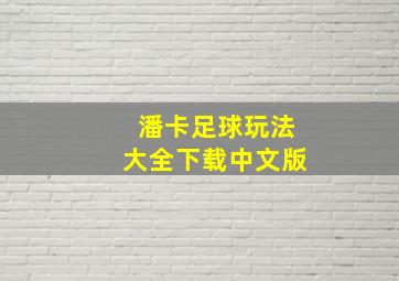 潘卡足球玩法大全下载中文版