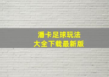 潘卡足球玩法大全下载最新版