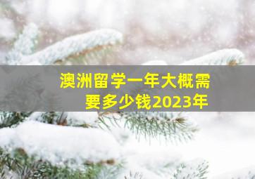 澳洲留学一年大概需要多少钱2023年