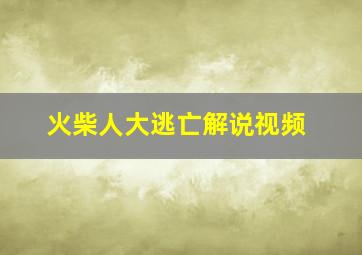 火柴人大逃亡解说视频