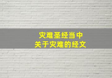 灾难圣经当中关于灾难的经文