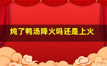 炖了鸭汤降火吗还是上火