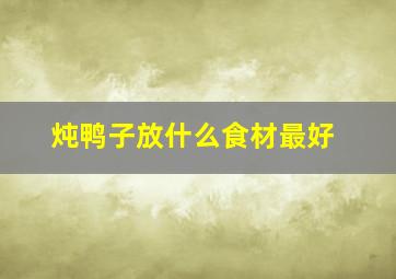 炖鸭子放什么食材最好