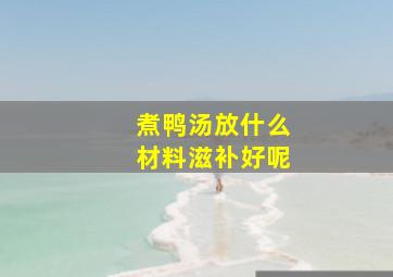 煮鸭汤放什么材料滋补好呢