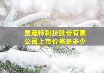 爱迪特科技股份有限公司上市价格是多少