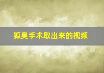 狐臭手术取出来的视频