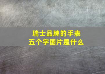 瑞士品牌的手表五个字图片是什么