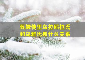 甄嬛传里乌拉那拉氏和乌雅氏是什么关系