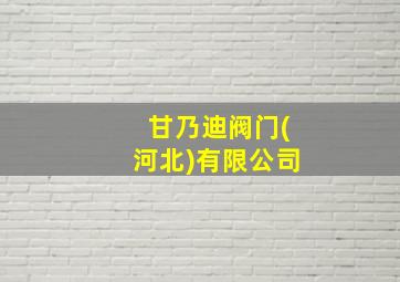 甘乃迪阀门(河北)有限公司