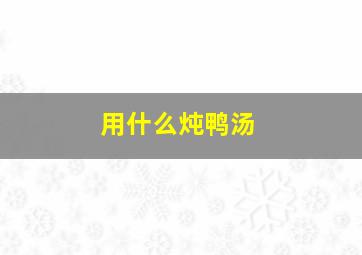 用什么炖鸭汤