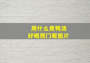 用什么煮鸭汤好喝窍门呢图片