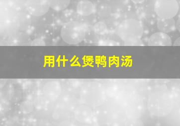 用什么煲鸭肉汤