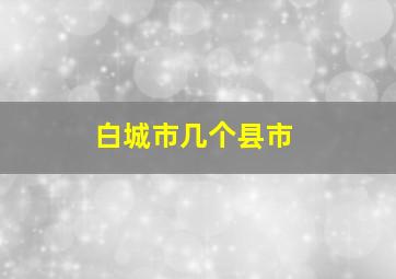 白城市几个县市