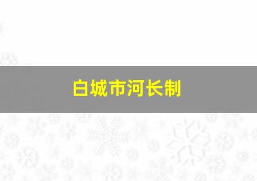 白城市河长制