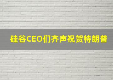 硅谷CEO们齐声祝贺特朗普