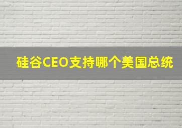 硅谷CEO支持哪个美国总统