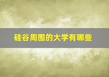 硅谷周围的大学有哪些