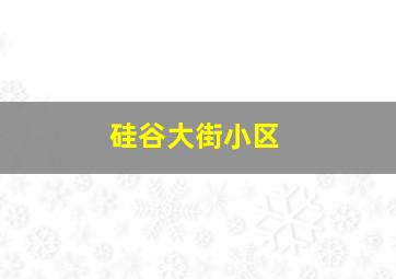 硅谷大街小区