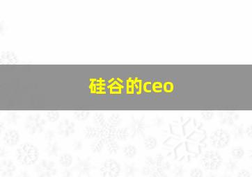 硅谷的ceo