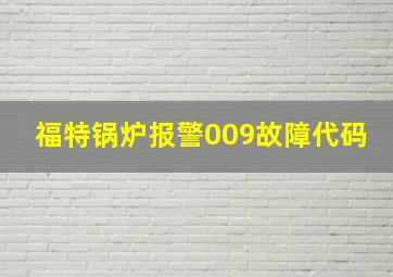 福特锅炉报警009故障代码