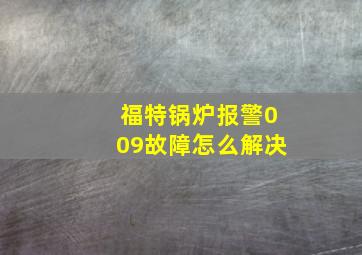 福特锅炉报警009故障怎么解决