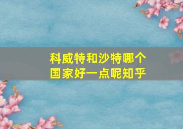 科威特和沙特哪个国家好一点呢知乎