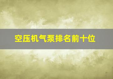 空压机气泵排名前十位