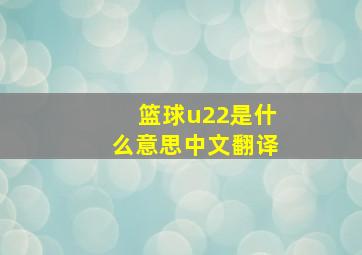 篮球u22是什么意思中文翻译