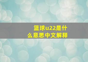 篮球u22是什么意思中文解释