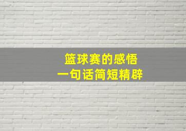 篮球赛的感悟一句话简短精辟