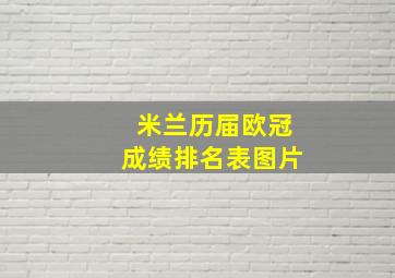 米兰历届欧冠成绩排名表图片