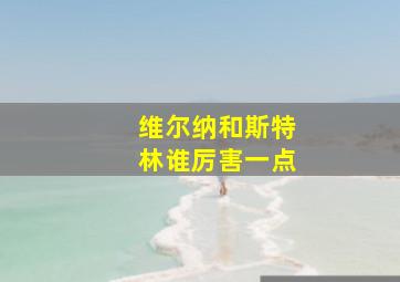 维尔纳和斯特林谁厉害一点