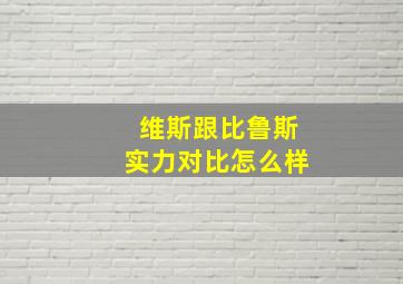 维斯跟比鲁斯实力对比怎么样