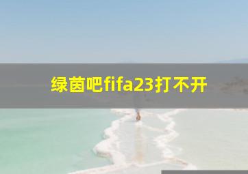 绿茵吧fifa23打不开