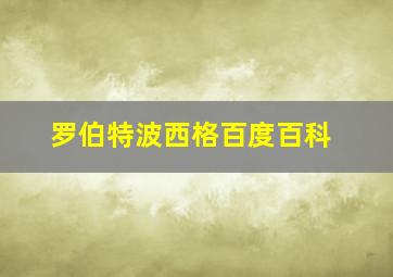 罗伯特波西格百度百科