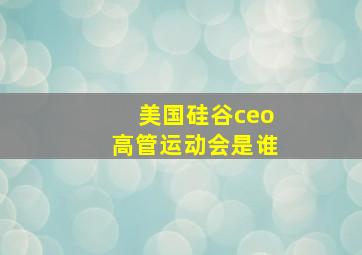 美国硅谷ceo高管运动会是谁