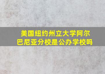 美国纽约州立大学阿尔巴尼亚分校是公办学校吗