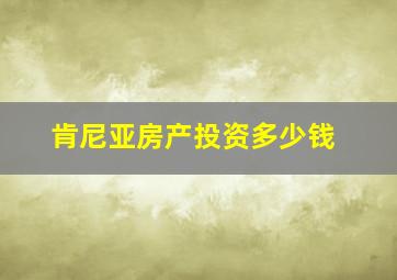 肯尼亚房产投资多少钱