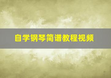 自学钢琴简谱教程视频