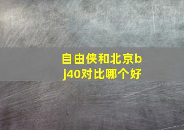 自由侠和北京bj40对比哪个好