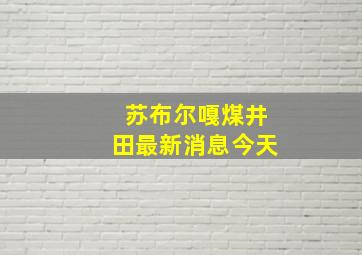 苏布尔嘎煤井田最新消息今天