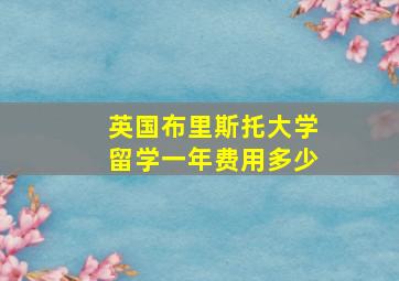 英国布里斯托大学留学一年费用多少