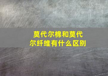 莫代尔棉和莫代尔纤维有什么区别