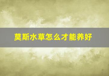 莫斯水草怎么才能养好