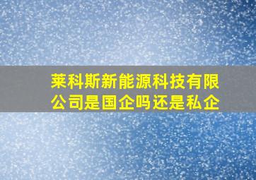 莱科斯新能源科技有限公司是国企吗还是私企