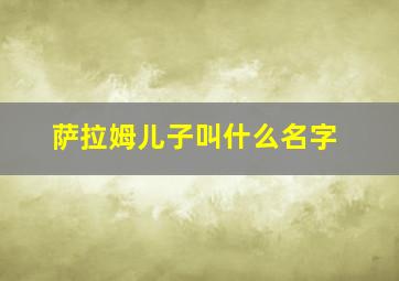 萨拉姆儿子叫什么名字