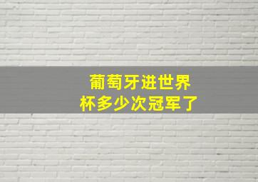 葡萄牙进世界杯多少次冠军了