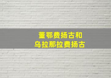 董鄂费扬古和乌拉那拉费扬古