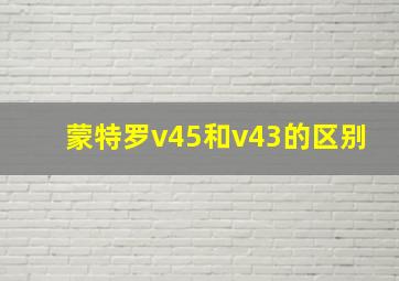 蒙特罗v45和v43的区别