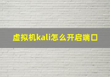 虚拟机kali怎么开启端口